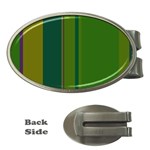 Green elegant lines Money Clips (Oval)  Front