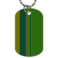 Green Elegant Lines Dog Tag (two Sides) by Valentinaart