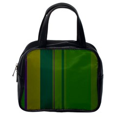 Green Elegant Lines Classic Handbags (one Side) by Valentinaart