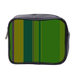 Green elegant lines Mini Toiletries Bag 2-Side Front