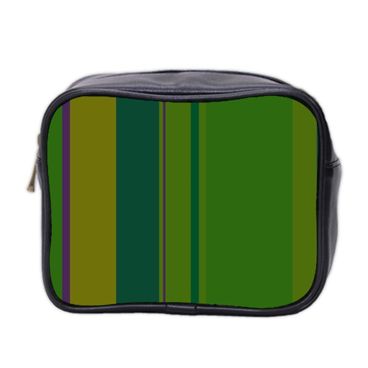 Green elegant lines Mini Toiletries Bag 2-Side