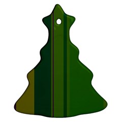 Green Elegant Lines Christmas Tree Ornament (2 Sides)