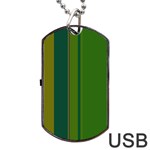 Green elegant lines Dog Tag USB Flash (One Side) Front