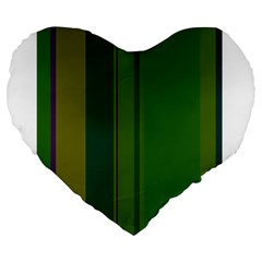 Green Elegant Lines Large 19  Premium Heart Shape Cushions by Valentinaart