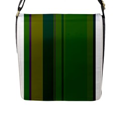 Green Elegant Lines Flap Messenger Bag (l)  by Valentinaart