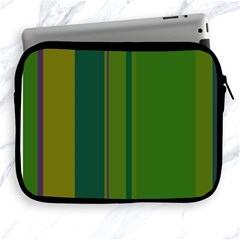 Green Elegant Lines Apple Ipad 2/3/4 Zipper Cases by Valentinaart