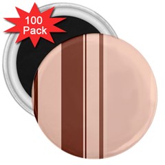 Elegant Brown Lines 3  Magnets (100 Pack) by Valentinaart