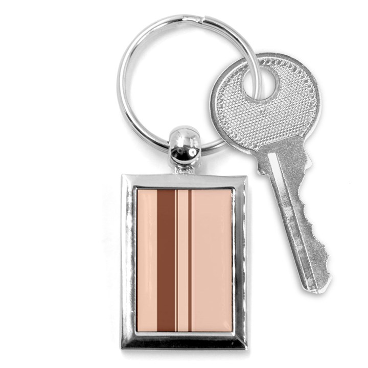 Elegant brown lines Key Chains (Rectangle) 