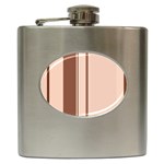 Elegant brown lines Hip Flask (6 oz) Front