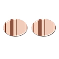 Elegant Brown Lines Cufflinks (oval) by Valentinaart