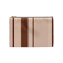 Elegant Brown Lines Cosmetic Bag (medium)  by Valentinaart