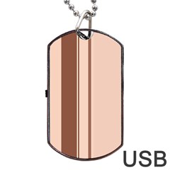 Elegant Brown Lines Dog Tag Usb Flash (one Side)