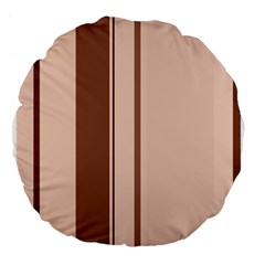 Elegant Brown Lines Large 18  Premium Flano Round Cushions