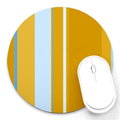 Yellow Elegant Lines Round Mousepads by Valentinaart