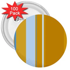 Yellow Elegant Lines 3  Buttons (100 Pack)  by Valentinaart