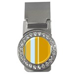 Yellow elegant lines Money Clips (CZ)  Front