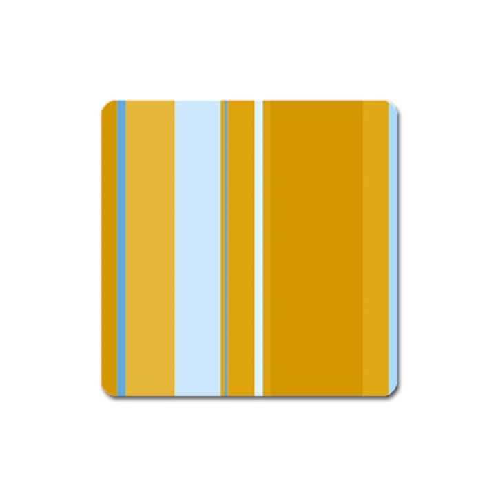 Yellow elegant lines Square Magnet