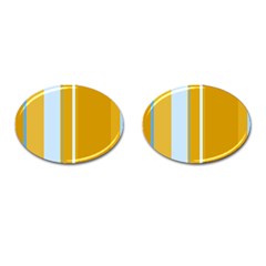 Yellow Elegant Lines Cufflinks (oval) by Valentinaart