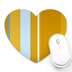 Yellow Elegant Lines Heart Mousepads by Valentinaart