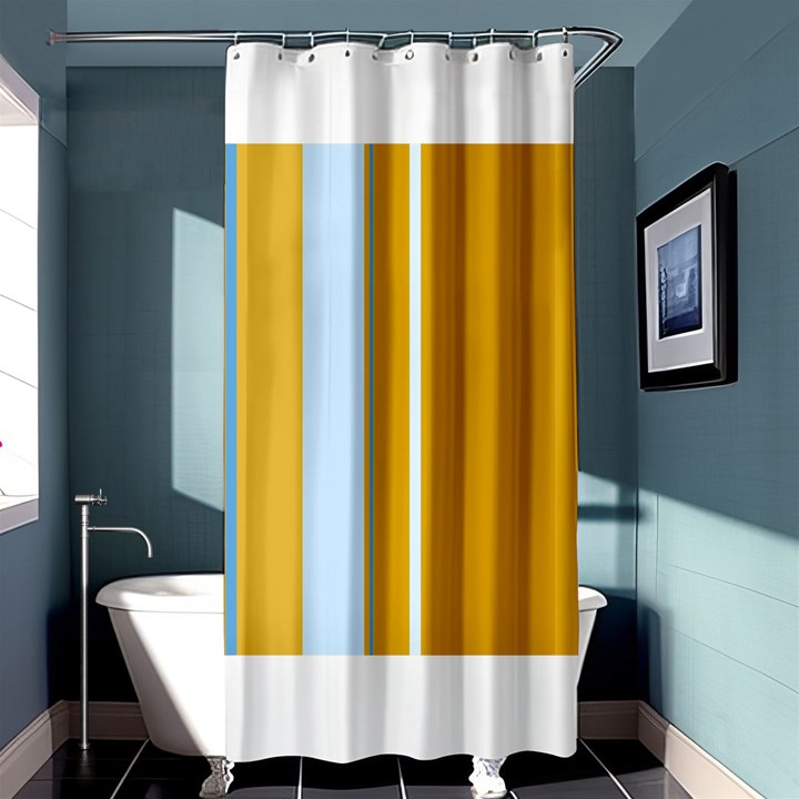 Yellow elegant lines Shower Curtain 36  x 72  (Stall) 