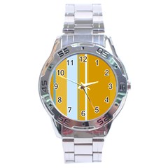 Yellow Elegant Lines Stainless Steel Analogue Watch by Valentinaart