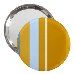 Yellow Elegant Lines 3  Handbag Mirrors by Valentinaart