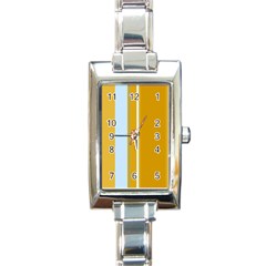 Yellow Elegant Lines Rectangle Italian Charm Watch by Valentinaart