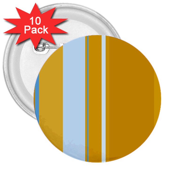 Yellow elegant lines 3  Buttons (10 pack) 