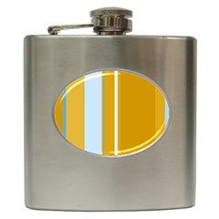 Yellow Elegant Lines Hip Flask (6 Oz) by Valentinaart