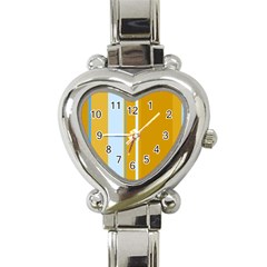 Yellow Elegant Lines Heart Italian Charm Watch by Valentinaart