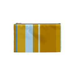 Yellow Elegant Lines Cosmetic Bag (small)  by Valentinaart