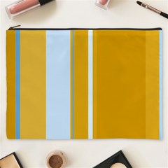 Yellow Elegant Lines Cosmetic Bag (xxxl)  by Valentinaart