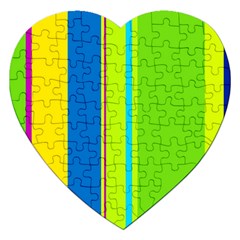 Colorful Lines Jigsaw Puzzle (heart) by Valentinaart