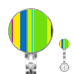 Colorful Lines Stainless Steel Nurses Watch by Valentinaart