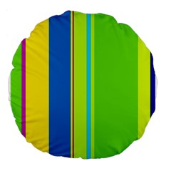 Colorful Lines Large 18  Premium Flano Round Cushions