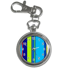 Blue And Green Lines Key Chain Watches by Valentinaart