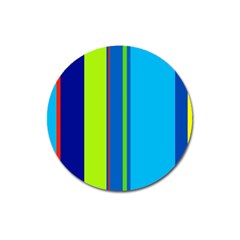 Blue And Green Lines Magnet 3  (round) by Valentinaart