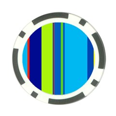 Blue And Green Lines Poker Chip Card Guards by Valentinaart