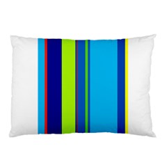 Blue And Green Lines Pillow Case by Valentinaart