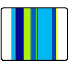 Blue And Green Lines Fleece Blanket (medium) 