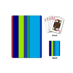 Blue And Green Lines Playing Cards (mini)  by Valentinaart