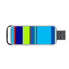 Blue And Green Lines Portable Usb Flash (one Side)