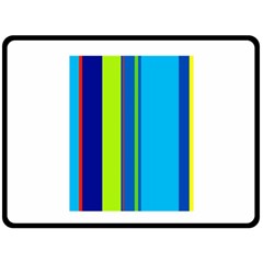 Blue And Green Lines Double Sided Fleece Blanket (large) 