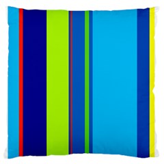 Blue And Green Lines Large Flano Cushion Case (one Side)