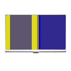 Blue And Yellow Lines Business Card Holders by Valentinaart