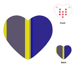 Blue And Yellow Lines Playing Cards (heart)  by Valentinaart