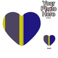 Blue And Yellow Lines Multi-purpose Cards (heart)  by Valentinaart