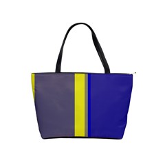 Blue And Yellow Lines Shoulder Handbags by Valentinaart