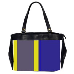 Blue And Yellow Lines Office Handbags (2 Sides)  by Valentinaart