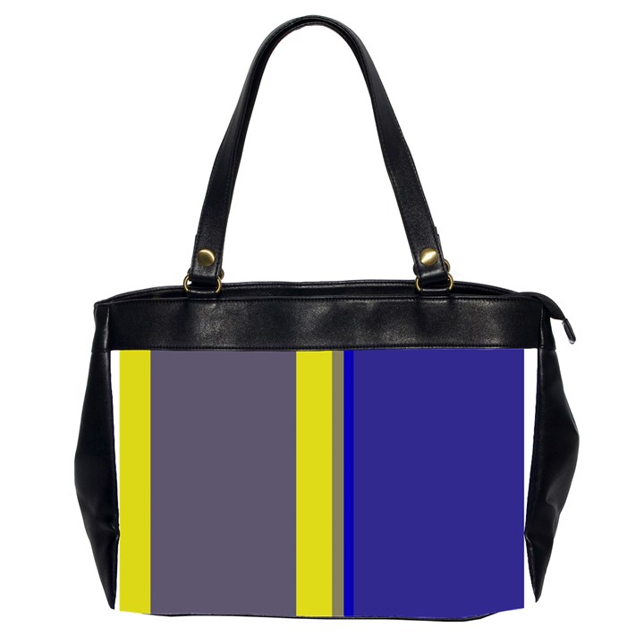 Blue and yellow lines Office Handbags (2 Sides) 